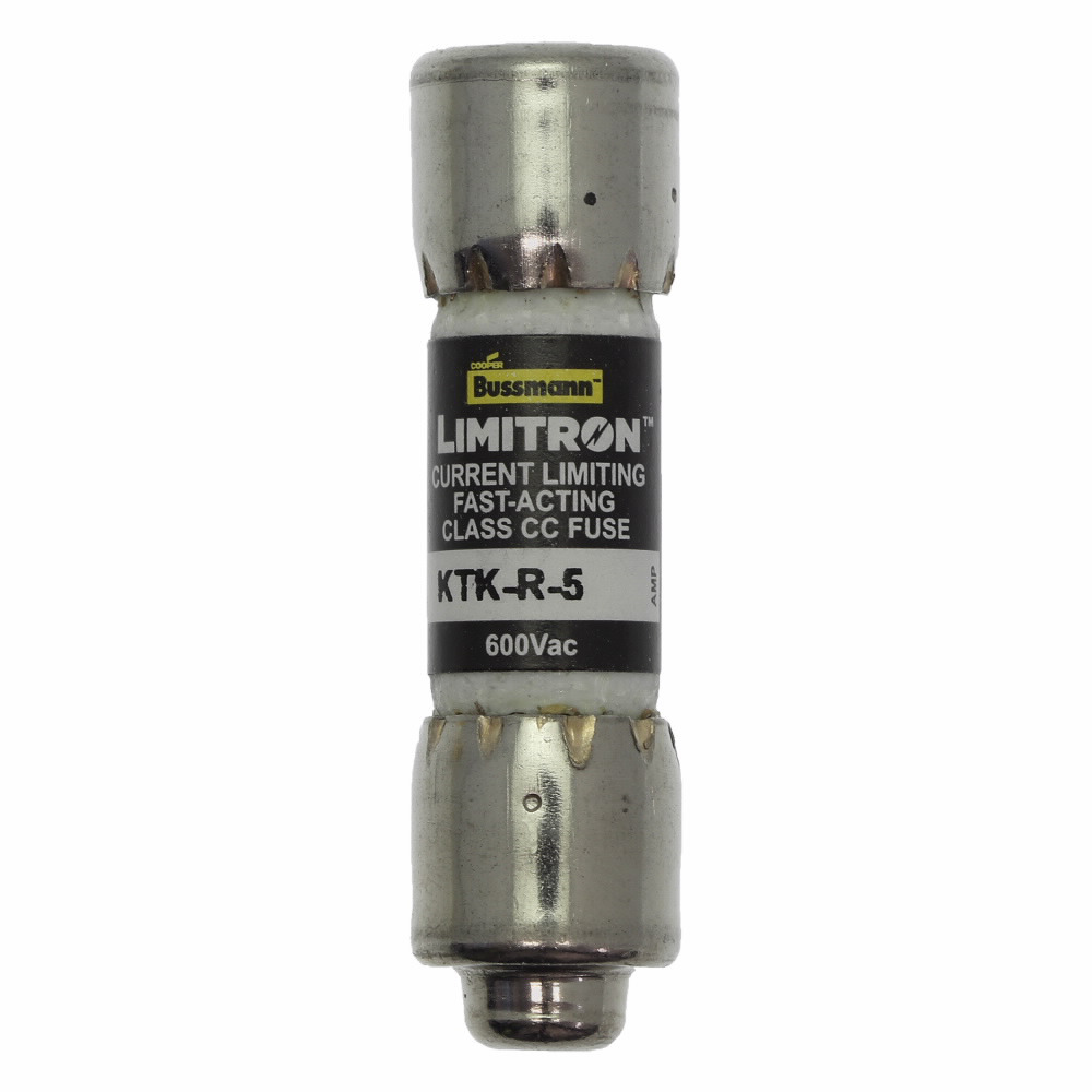 KTK-R-5 Limitron Fast Acting Fuse, 5 A, 600 V, 200 kA Interrupt, CC Class, Cylindrical Body