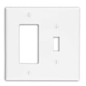 PJ126 Midway Size Combination Wall Plate, 2 Gangs, 3-1/8 in W x 4-7/8 in H, Thermoplastic, Brown