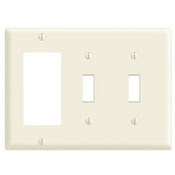 PJ226 Midway Size Combination Wall Plate, 3 Gangs, 6-3/4 in W x 4-7/8 in H, Thermoplastic, Brown
