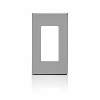 80301-SGY Decora Plus Screwless Standard Size Wall Plate, 1 Gangs, 2.75 in W x 4.61 in H, Polycarbonate, Gray