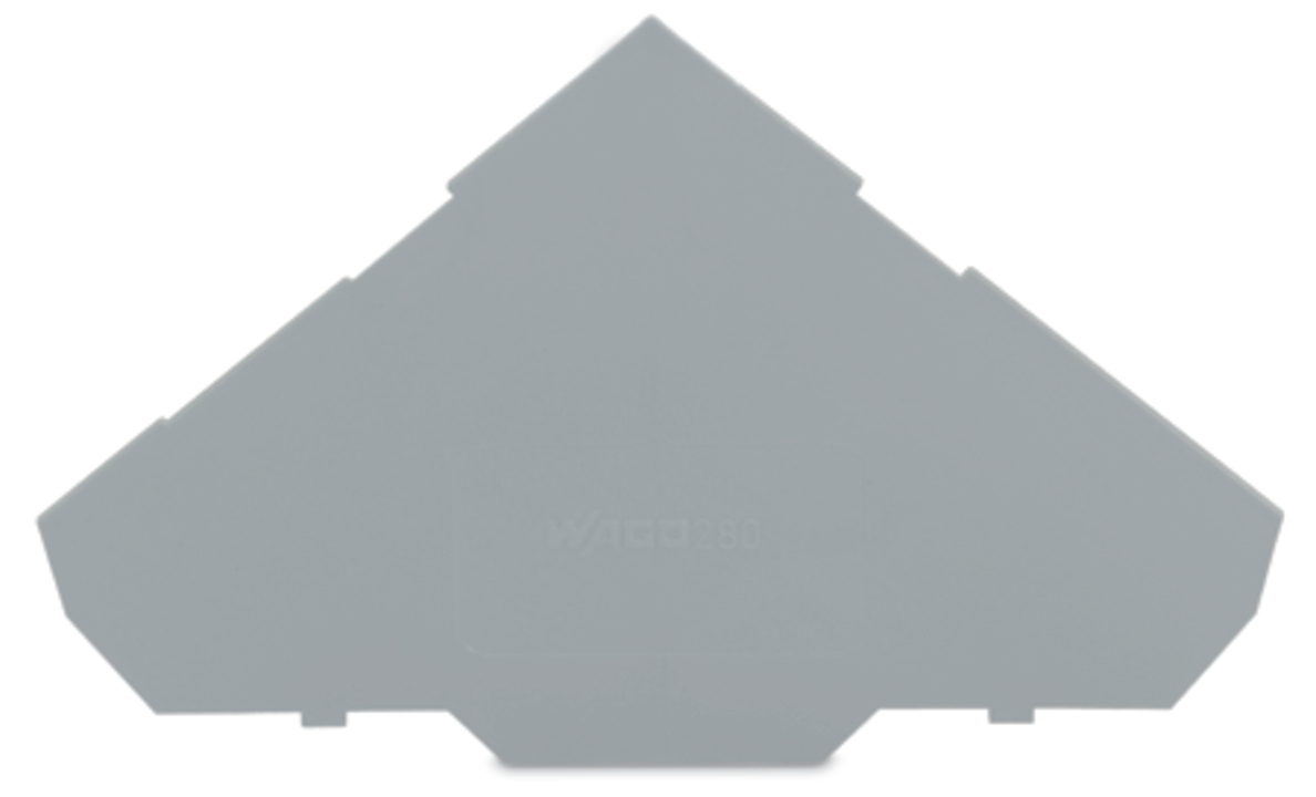 280-319 End and Intermediate Plate, For Use With Rail Mounted, Polyamide, Gray