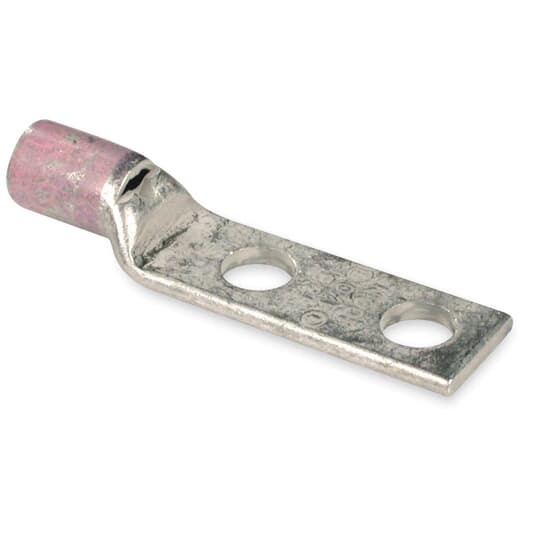 58281 Color-Keyed 58200 2-Hole Non-Insulated Compression Lug With Peep Hole, 535 kcmil Copper/Flexible Conductor, Die Code: 99, 1/2 in Stud, Copper