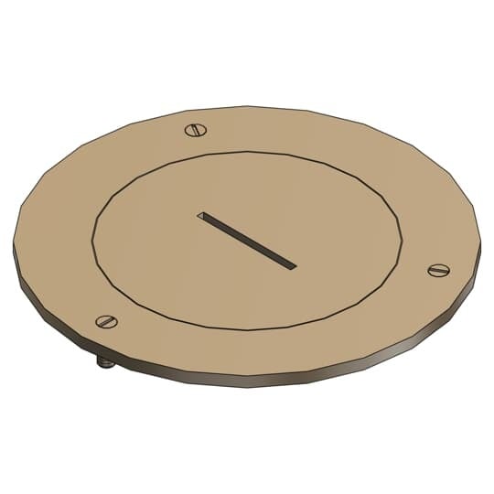 P-67-1/2-2 Steel City Cover Plate, 3-1/2 in Dia, Brass