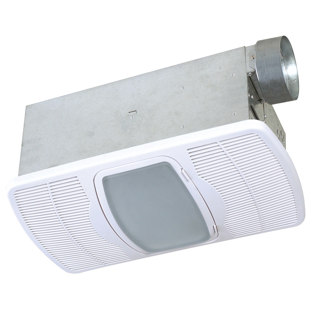 AK55L Deluxe Heater and Exhaust Fan With Light, 70 cfm Flow Rate, 4 in Dia Duct, 100 W Lamp, 120 V AC, 1350 W