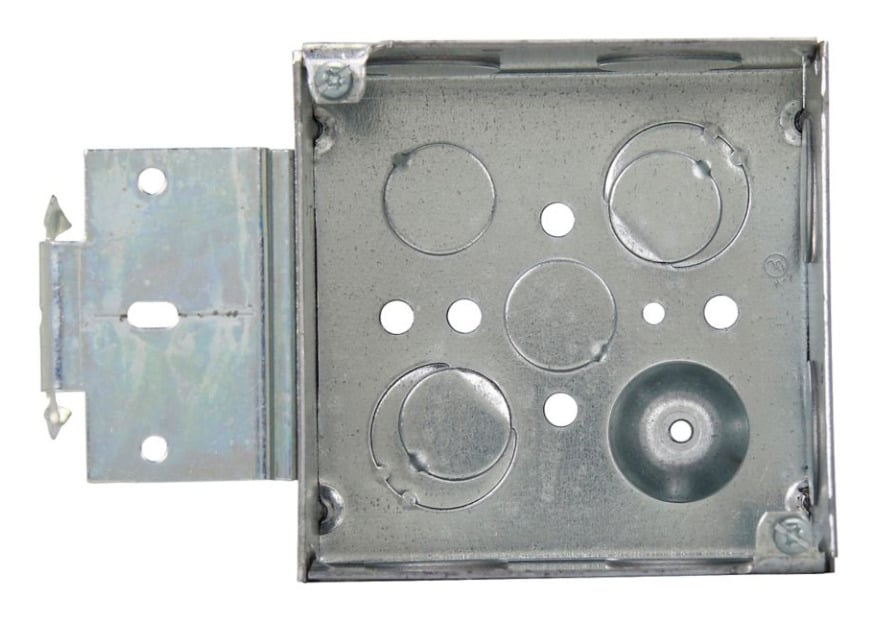 TP432REDMSB TP Welded Outlet Box, Steel, 30.3 cu-in Capacity, (13) Knockouts, 4 in H x 4 in W x 2-1/8 in D