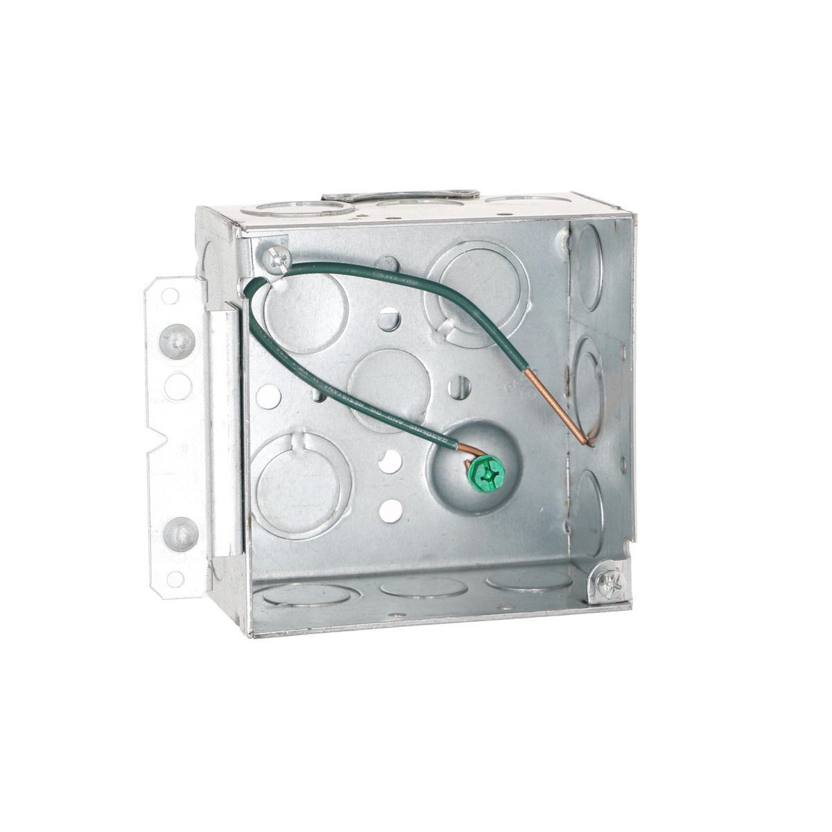 232H Square Box, Steel, 30.3 cu-in Capacity, (16) Knockouts, 4 in H x 4 in W x 2-1/8 in D