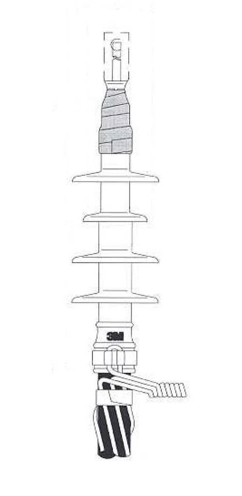5601 QT-II 5600 Cold Shrink Termination Kit, 1 Pieces, For Use With Concentric Neutral and Jacketed Concentric Neutral Cable, Silicone Rubber, Black/White
