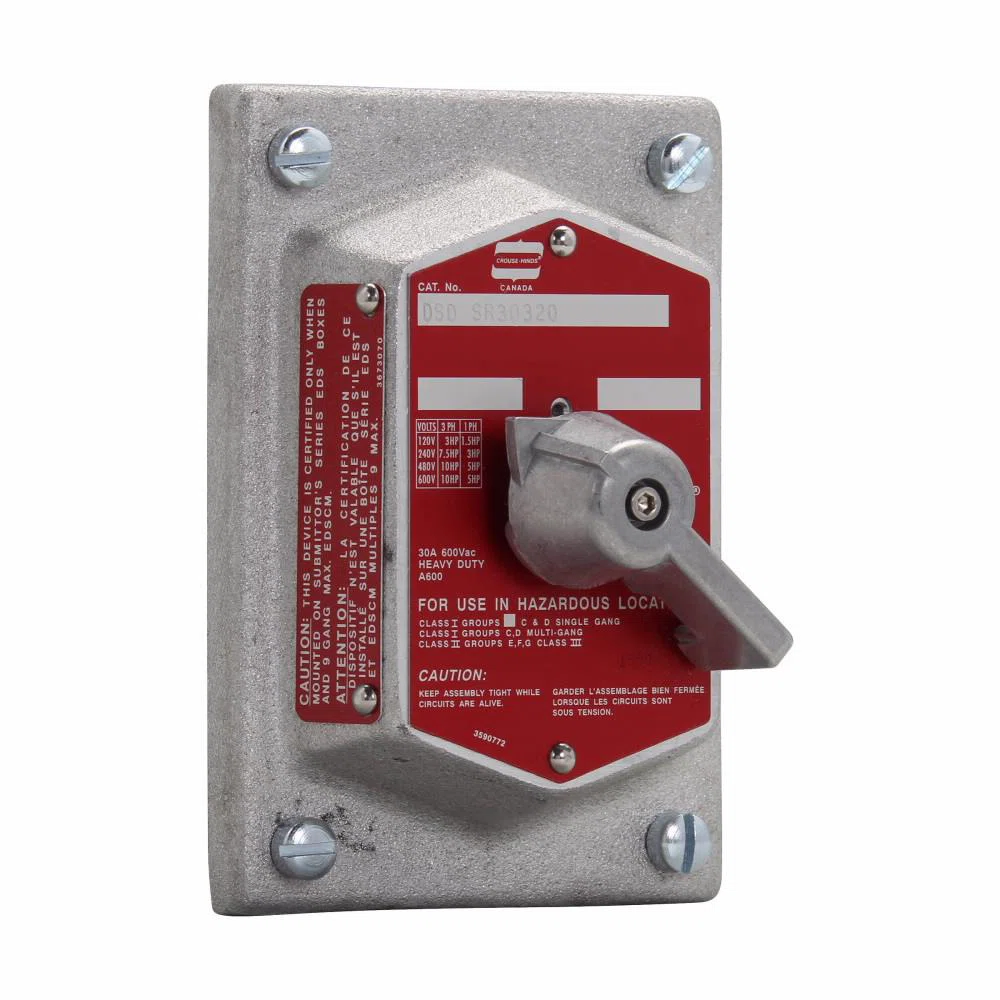 DSD SR30420 DSD-SR Explosionproof Selector Switch, 600 VAC, 30 A, 3/5/12 NEMA Rating