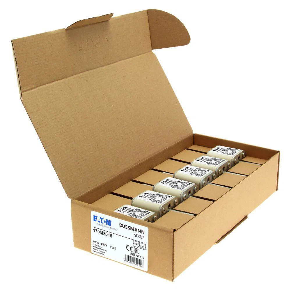 170M3015 Semi-Conductor High Speed Fuse, 200 A, 690 V, 200 kA Interrupt, Class: aR, Square Body