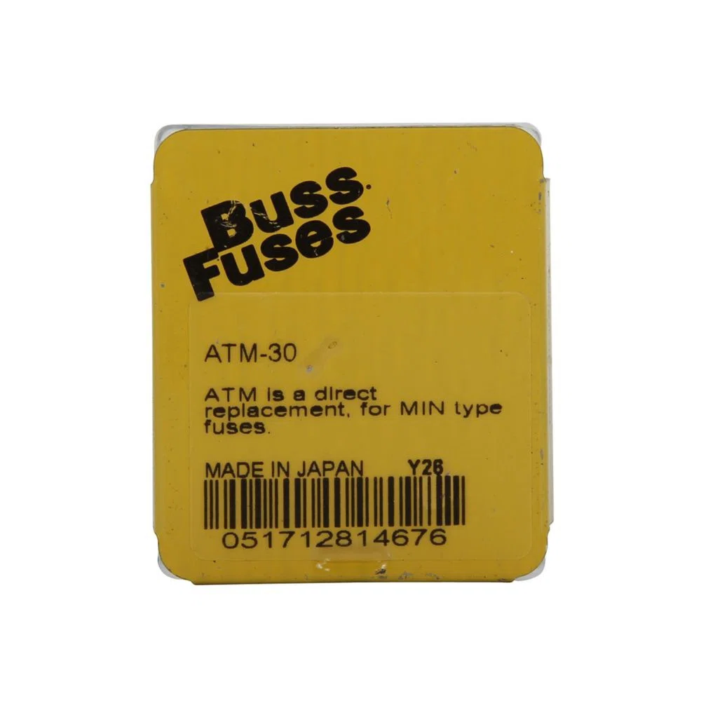ATM-30 Fast Acting Miniature Blade Fuse, 30 A, 32 V DC, 1000 A