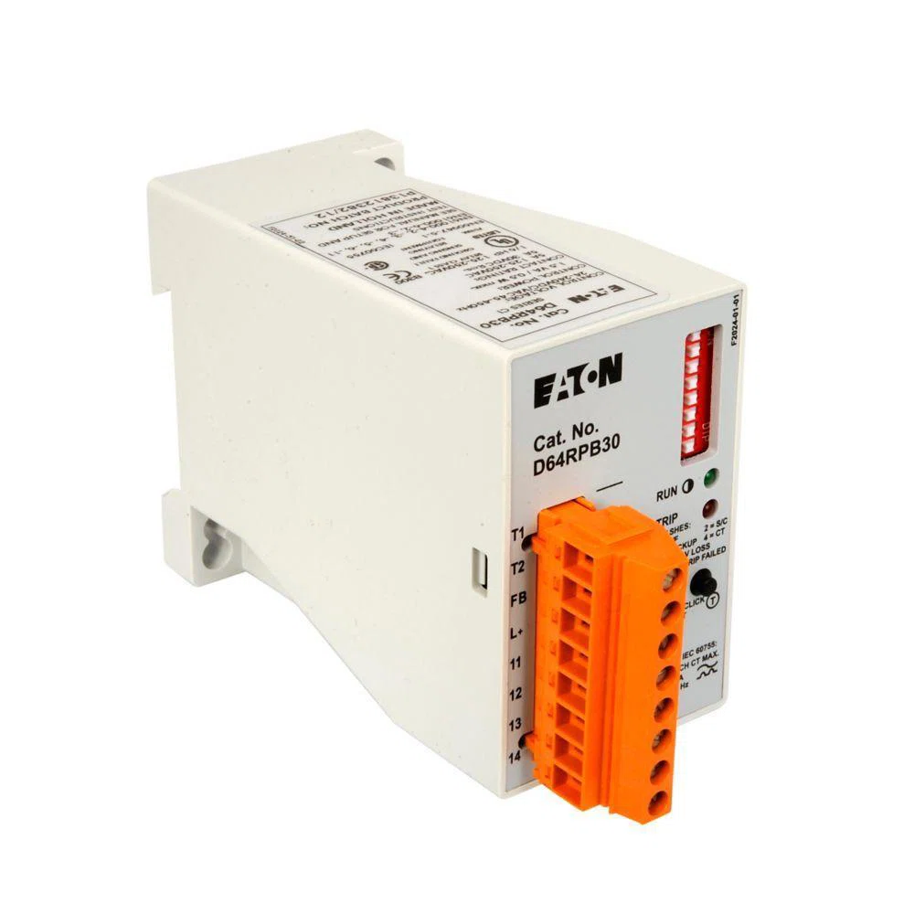 D64RPB30 Digital Ground Fault Relay With Built-In Current Sensor, 24 to 240 V AC/DC, DIN Rail Mount