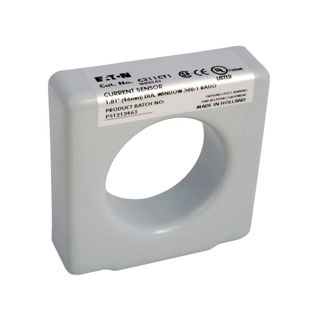 C311CT2 External Toroidal Zero Sequence Current Transformer, 600 V AC, 3-1/2 in, 500:1, 10 mA to 6.4 A, Round Solid Core, Panel Mount
