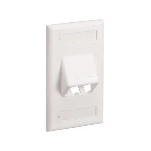CFPSL2IGY Mini-Com PanNet Classic Series Sloped Vertical Faceplate, 1 Gangs, 2 Ports, Mini-Com Module, Fastened Mount, ABS