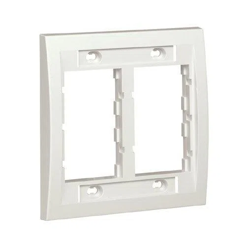 CBEIW-2GY PanNet Mini-Com Executive Vertical Orientation Faceplate Frame, 2 Gangs, ABS, Off-White, For Use With Module Insert