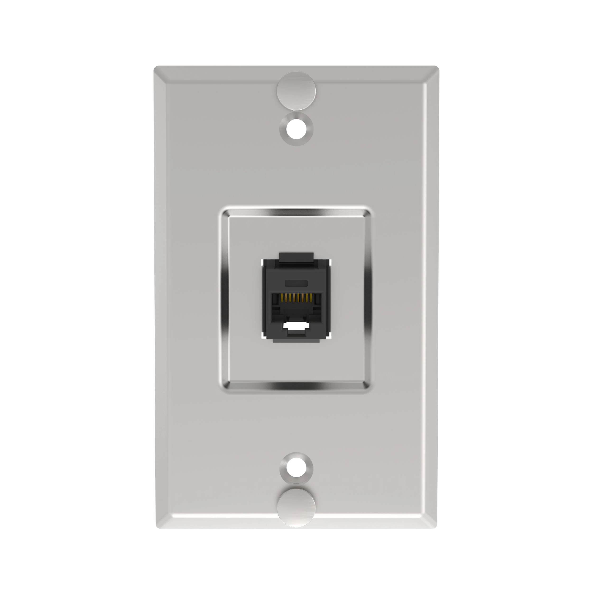 kwpk6 Wall Phone Plate, 1 Gangs, 2.75 in W, Stainless Steel, Box Mounting