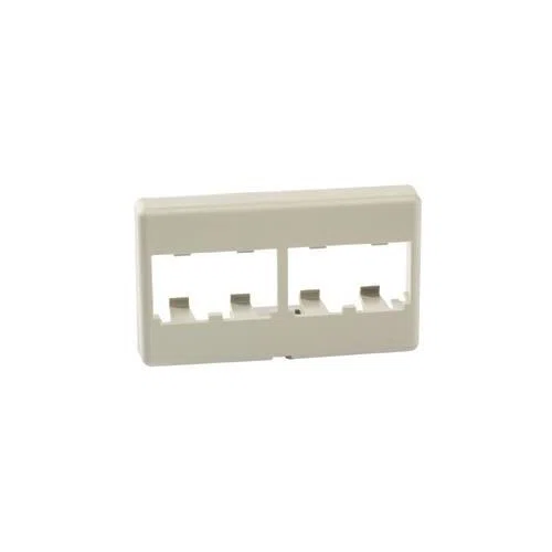 CFFP4IG PanNet Mini-Com Flat Space Modular Furniture Faceplate, 1 Gang, 4 Ports, Mini-Com Module, Snap-Fit Mount, ABS
