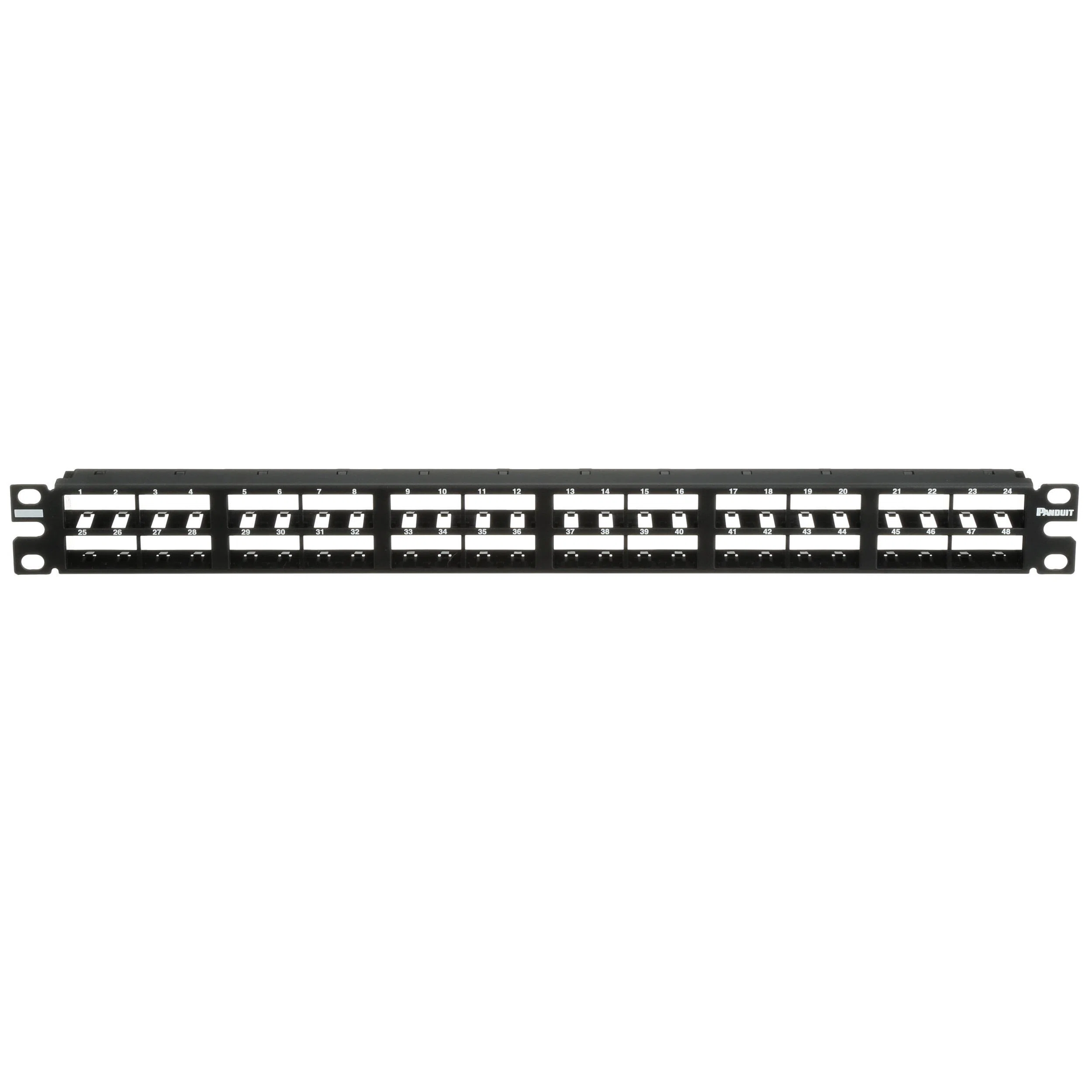 CPP48HDWBLY Mini-Com PanNet 1RU Flat High Density Unshielded Modular Patch Panel, 48 Ports, Cold Rolled Steel