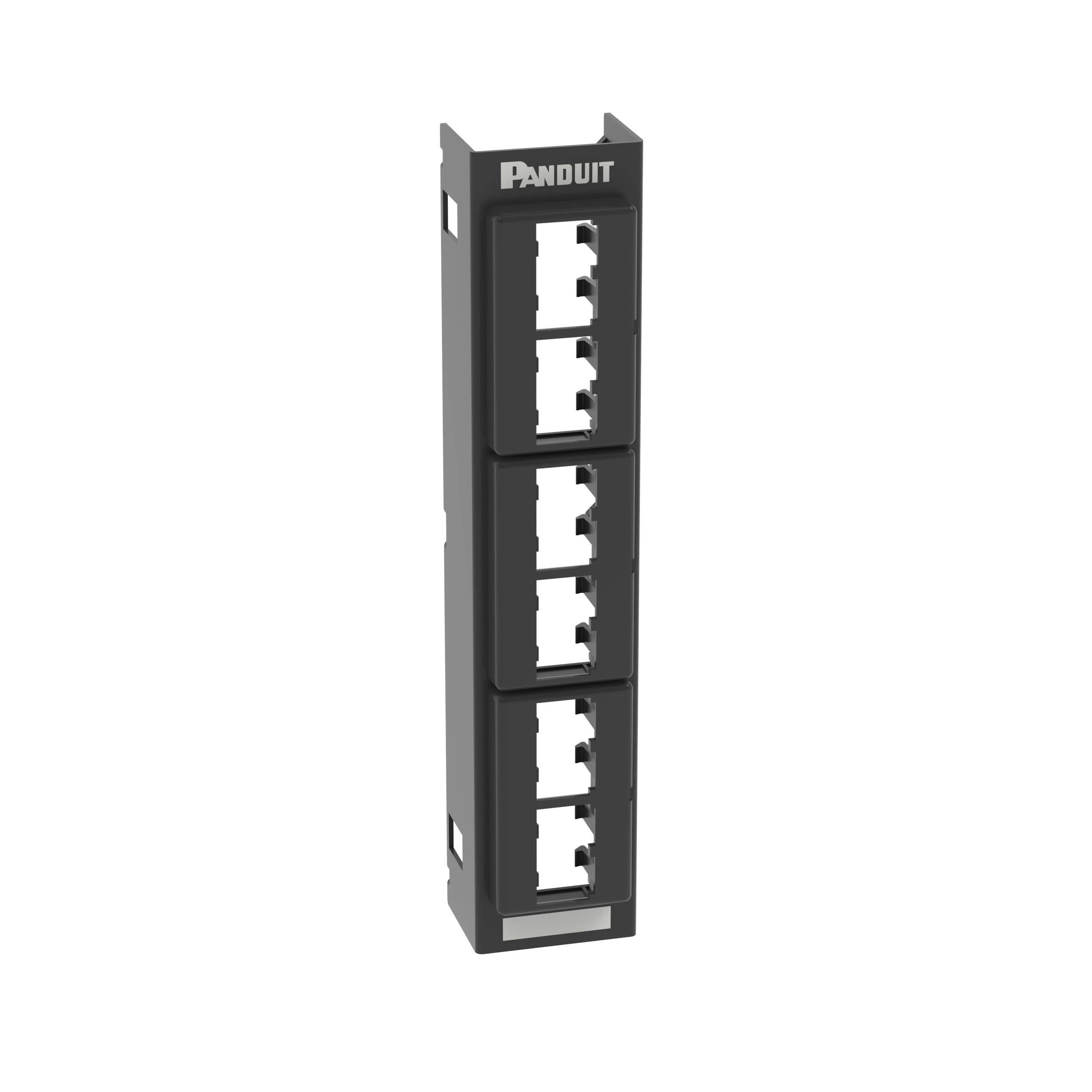 CPP12WBL PanNet Flat Unshielded Modular Front Access Patch Panel, 12 Ports, Cold Rolled Steel
