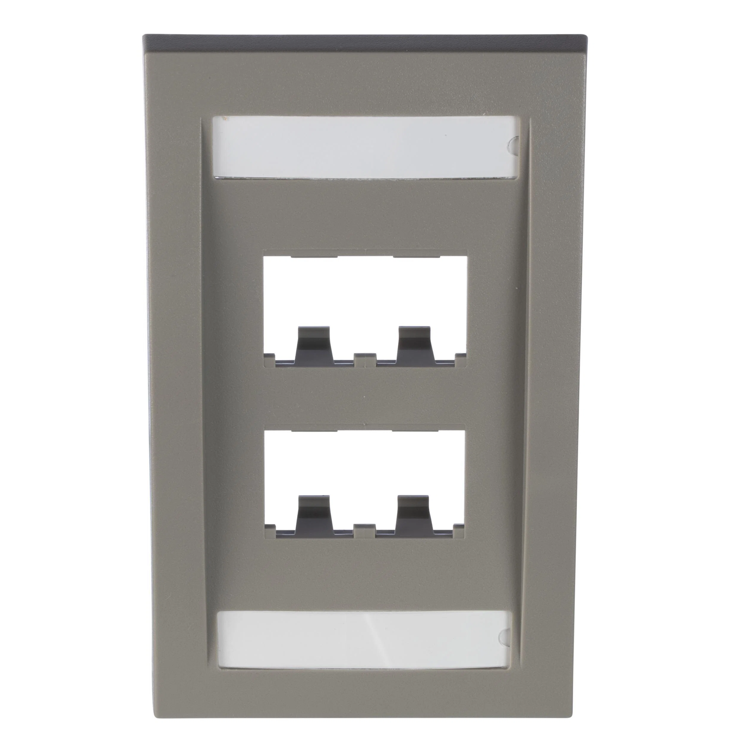 CFPE4IGY Mini-Com PanNet Executive Series Flat Vertical Faceplate, 1 Gangs, 4 Ports, Mini-Com Module, Fastened Mount, ABS