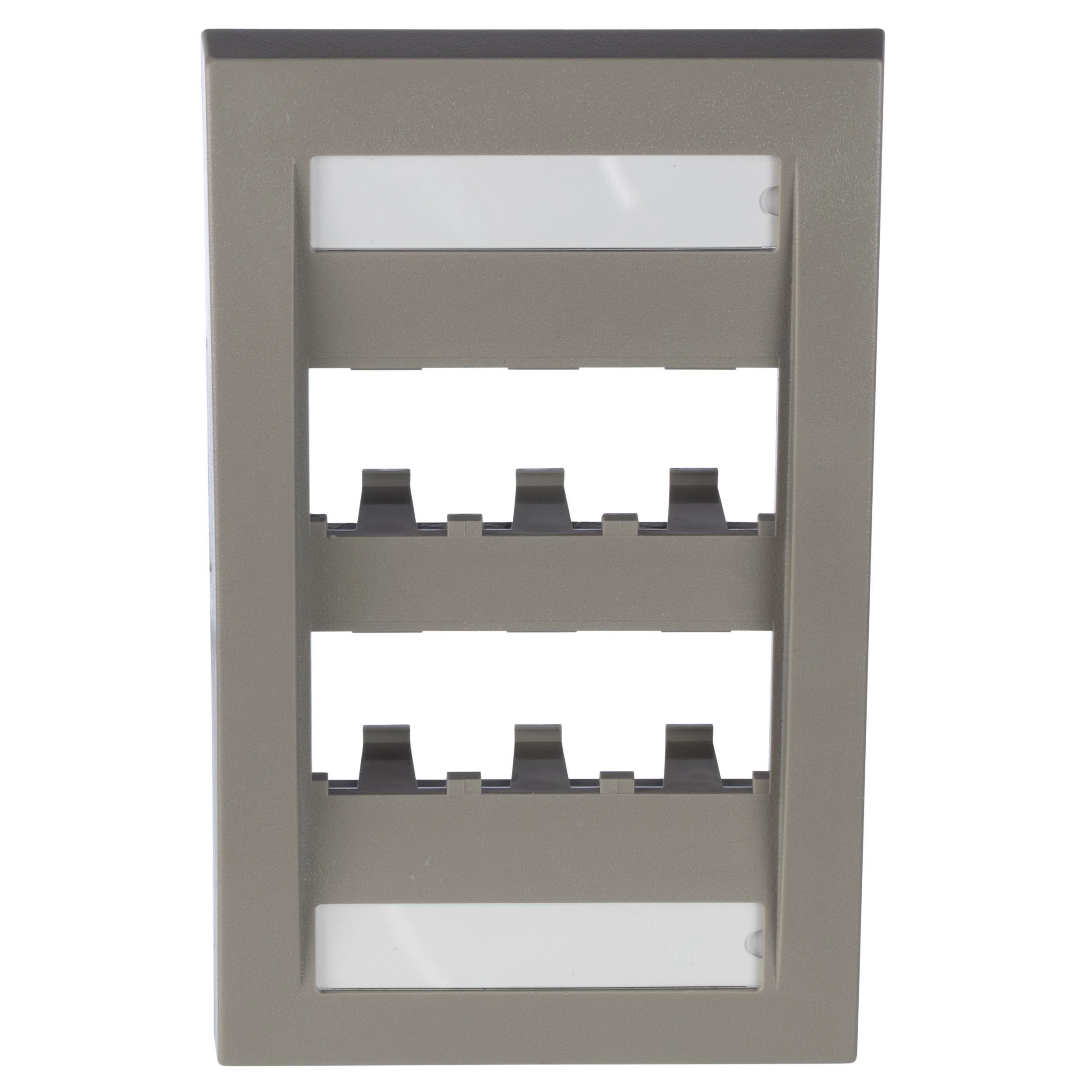 CFPE6IGY Mini-Com PanNet Executive Series Flat Vertical Faceplate, 1 Gangs, 6 Ports, Mini-Com Module, Fastened Mount, ABS