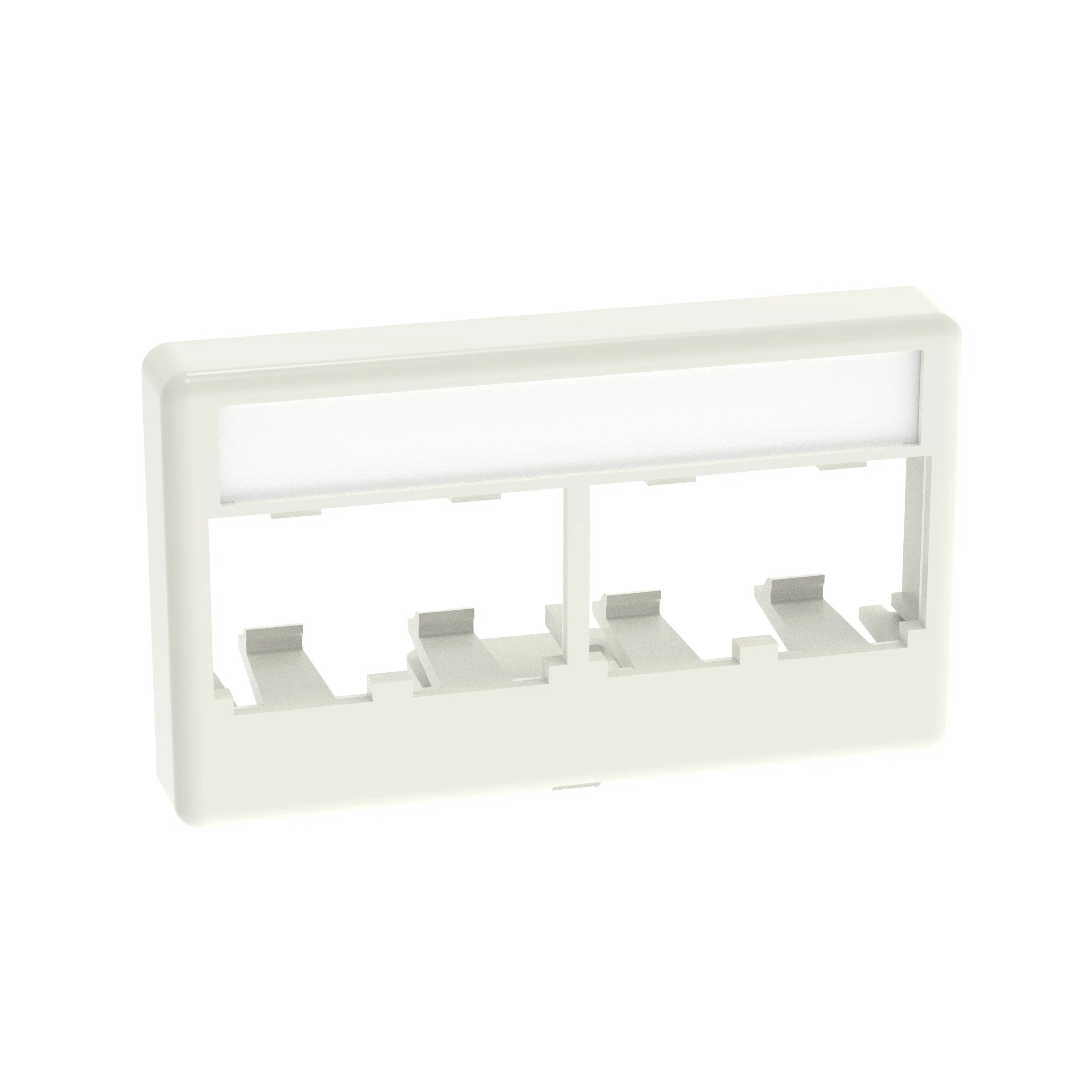 CFFPL4IW Mini-Com PanNet Flat Space Modular Furniture Faceplate, 1 Gangs, 4 Ports, Mini-Com Module, Snap-Fit Mount, ABS
