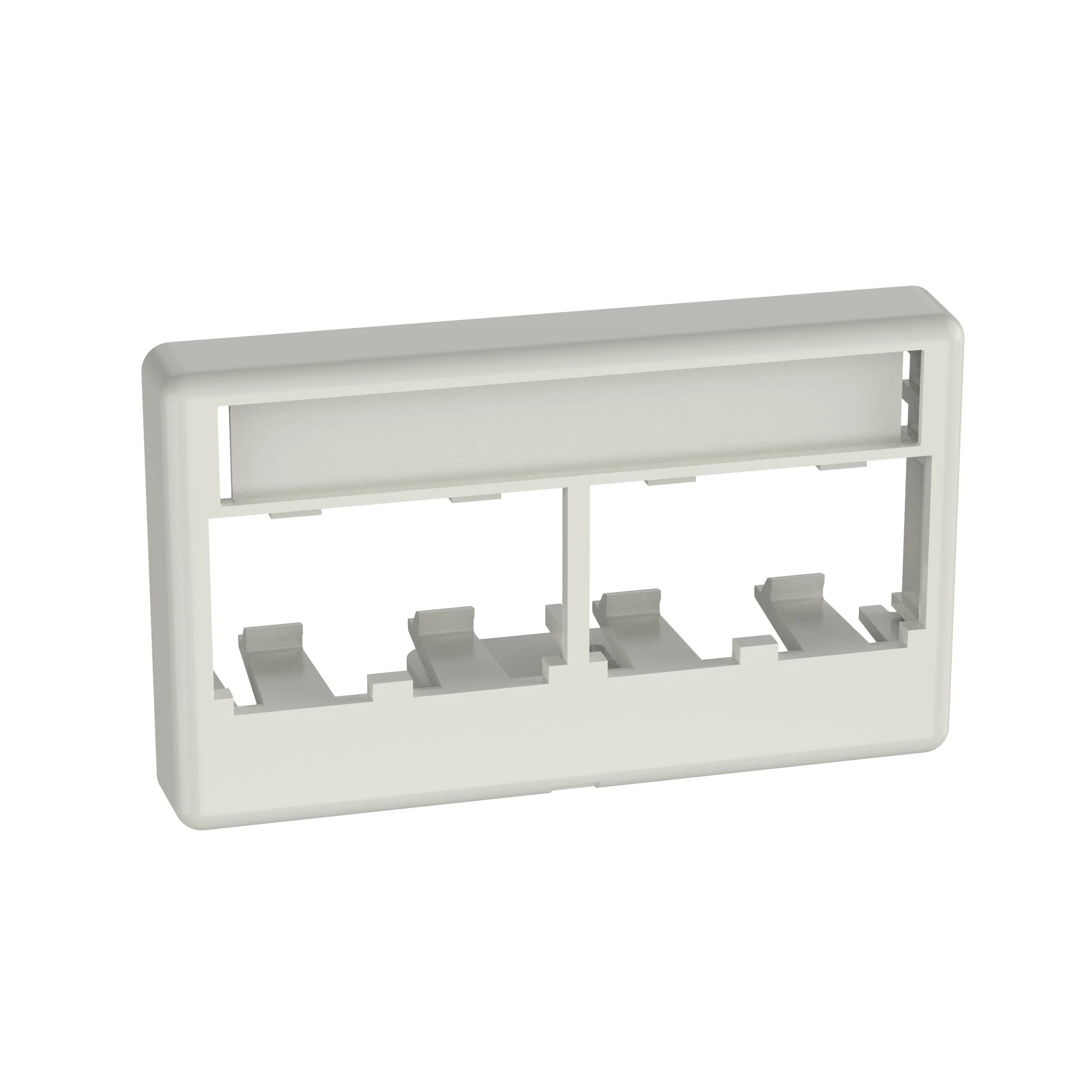 CFFPL4WH Mini-Com PanNet Flat Space Modular Furniture Faceplate, 1 Gangs, 4 Ports, Mini-Com Module, Snap-Fit Mount, ABS