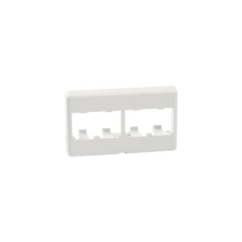 CFFP4WH Mini-Com PanNet Flat Modular Furniture Faceplate, 1 Gangs, 4 Ports, Mini-Com Module, Fastened Mount, ABS