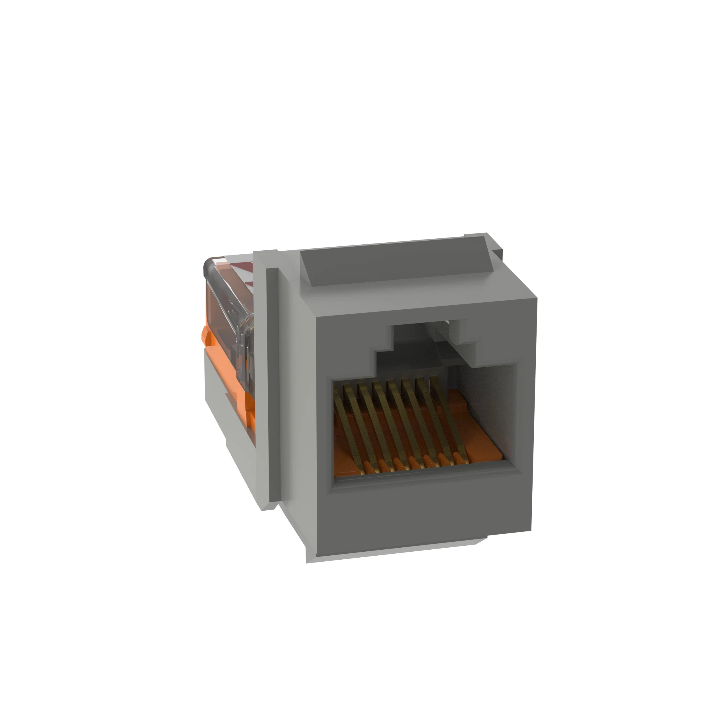 NK5E88MIGY NetKey 8-Position 8-Wire Lead Frame Universal Unshielded Keystone Jack Module, Cat 5e/Keystone Module, Surface Mount, 1 Port, ABS/Polycarbonate, International Gray