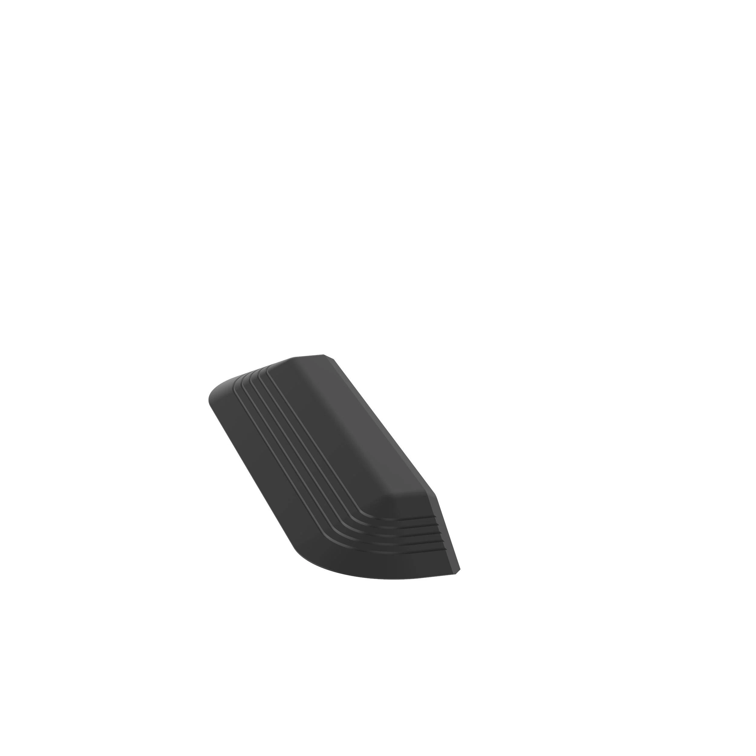 AFR4ECBL Pan-Way End Cap Fitting, For Use With PanNet and NetKey Communication System and 4-Channel Above Floor Surface Raceway System, ABS, Black