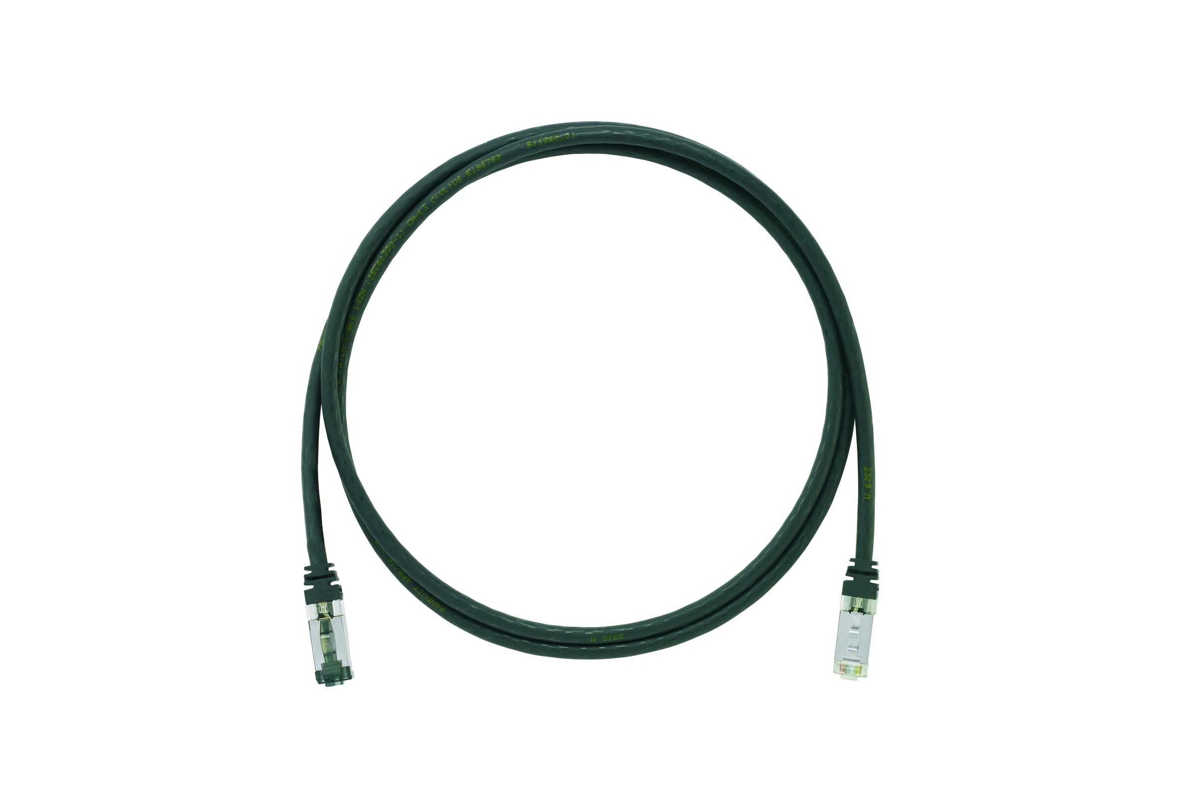 STPK6X10BL PanNet TX6A 10Gig Shielded Patch Cord, Cat 6A/Class EA, 26 AWG S/FTP Stranded Copper Conductor, Keyed Modular Plug x Non-Keyed Modular Plug Connector, 10 ft L Cord, Black