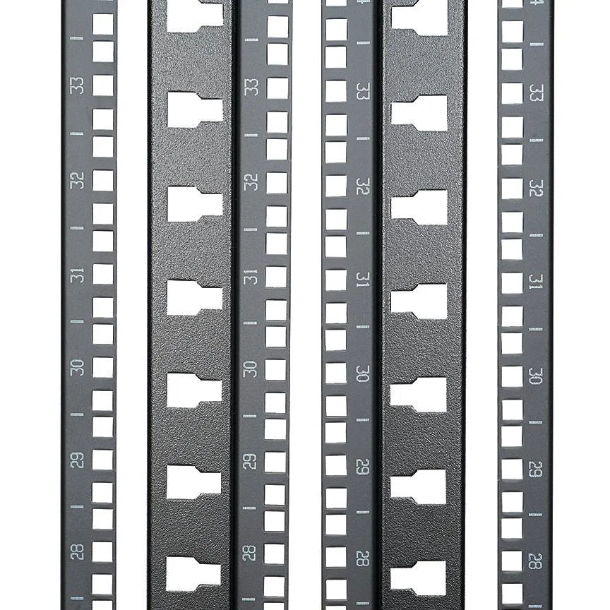 N5RCFR Net-Access Front/Rear Cage Nut Equipment Rail Kit, 79.24 in H x 2.69 in W x 1.22 in D, Black