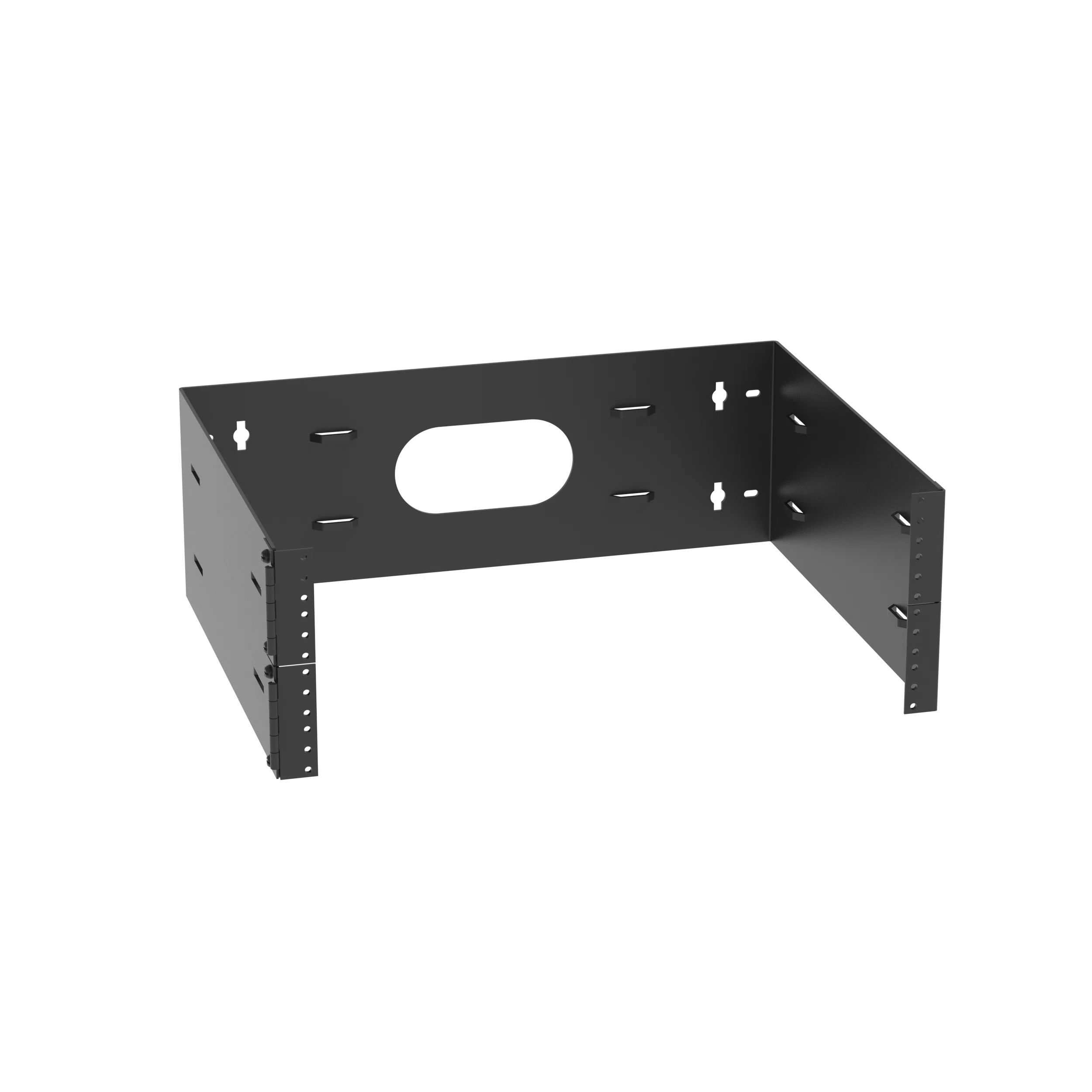 WBH4E Hinged Wall Mount Bracket, For Use With 19 in Rack System, 4 RU, 40 lb Load Capacity, Steel, Black
