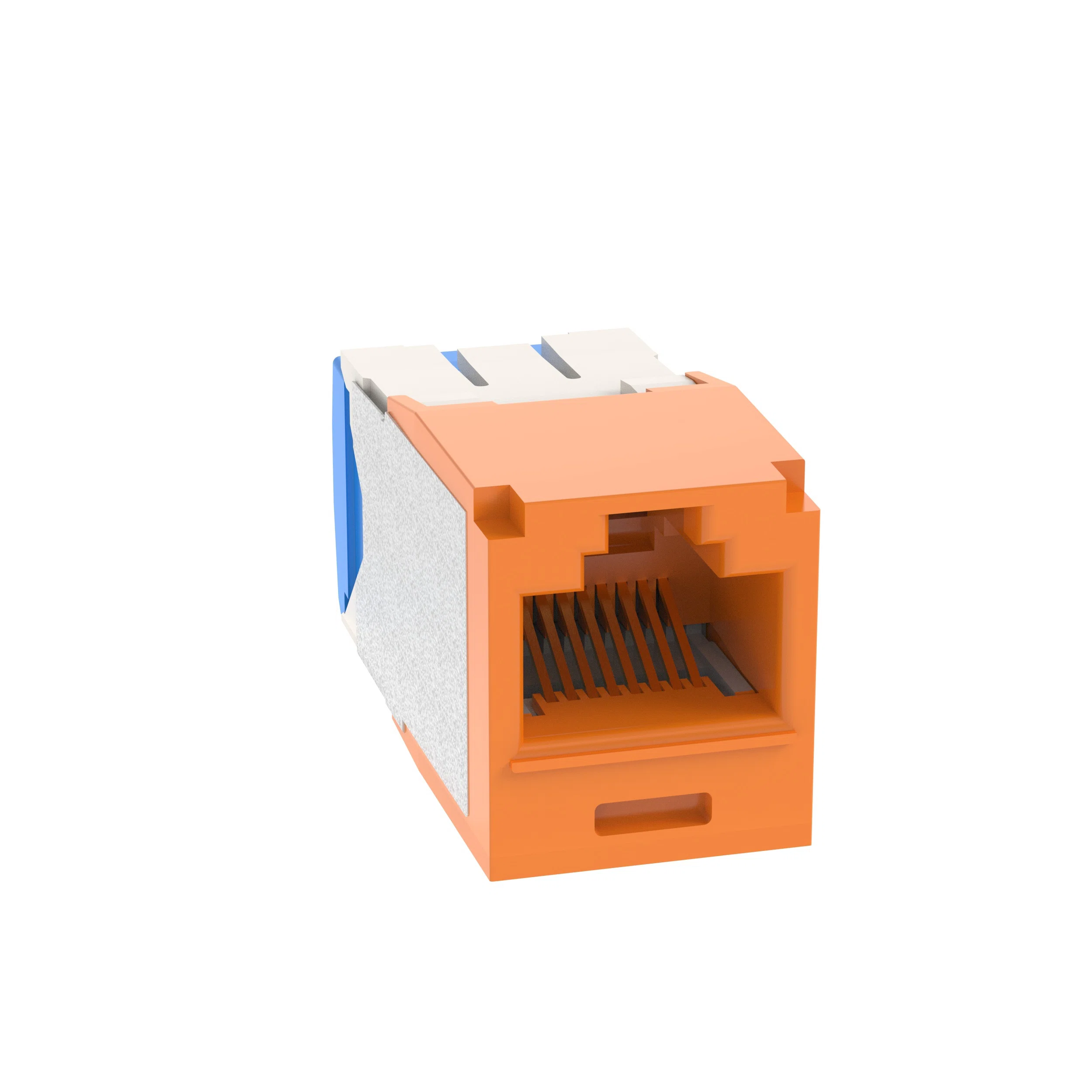 CJ6X88TGOR 10Gig PanNet TX6A 8-Position 8-Wire Universal TG Style Unshielded Jack Module, Cat 6A RJ45/Mini-Com Module, 1 Port, ABS/Polycarbonate, Orange