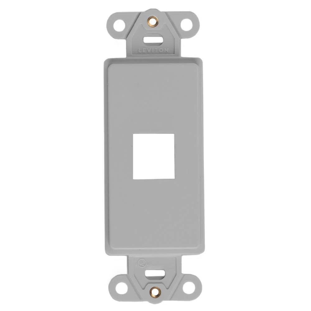 41641-GY Decora QuickPort Multimedia Insert, 1 Port, Fastened Mount, Gray