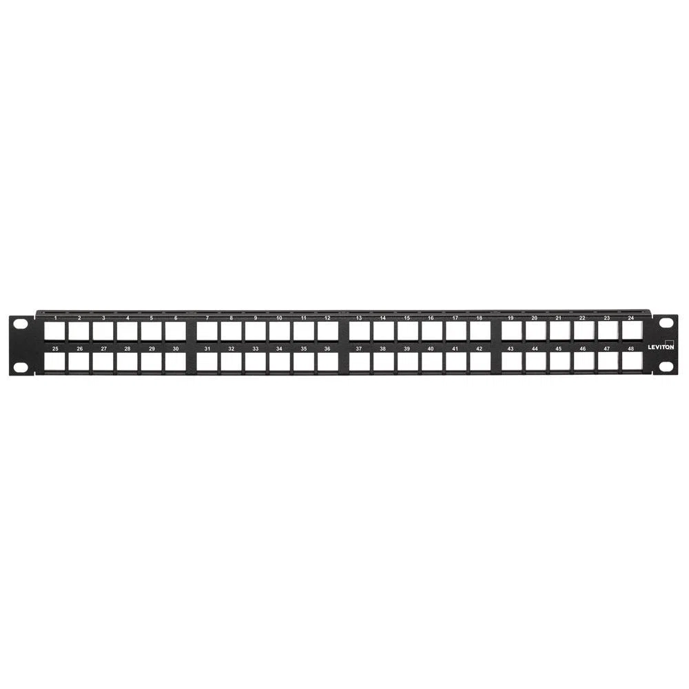 49255-Q48 QuickPort 1-RU Flat High Density Unloaded Patch Panel, 48 Ports, Steel