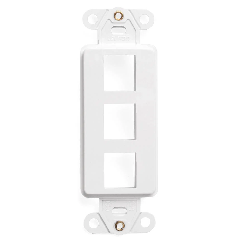 41643-W Decora QuickPort Multimedia Insert, 3 Ports, Fastened Mount, White