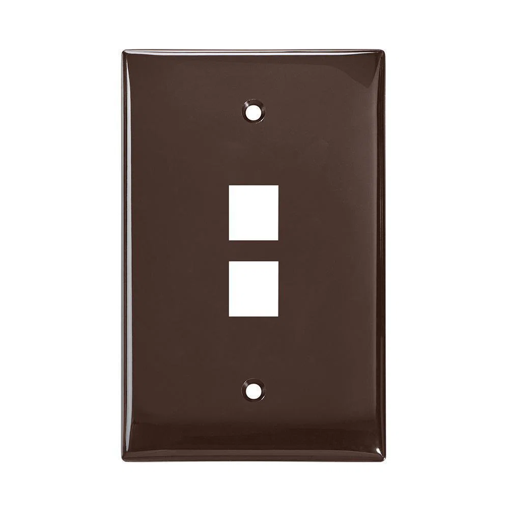 41091-2BN QuickPort Midway Size Wallplate, 1 Gang, 3.13 in W, Nylon, Surface Mount