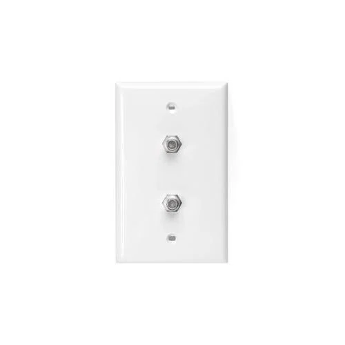 80782-W Decora 1-Gang Type F Fire-Retardant Standard Video Wall Jack, Female Connection, Wall Mount