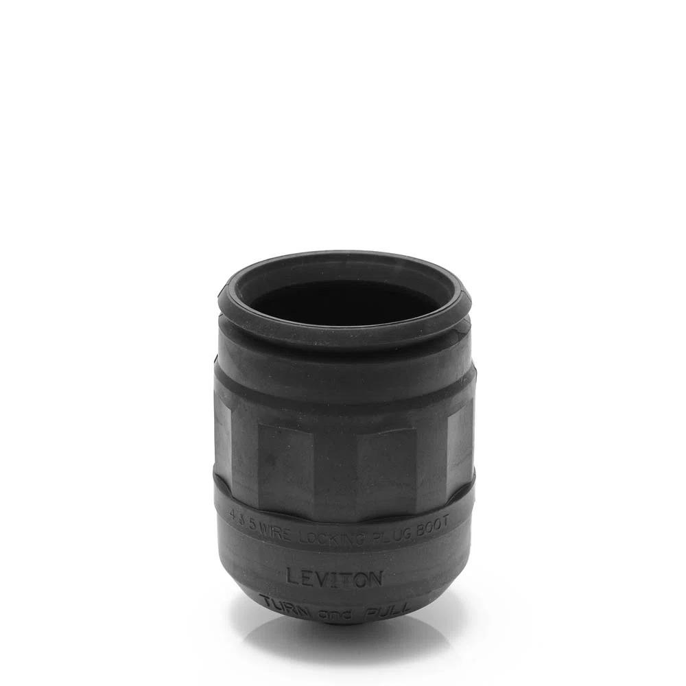 6017-L Weather Resistant Locking Plug Boot, For Use With Locking Plug, 15 A, 3-Wire, Thermoplastic Elastomer, Black