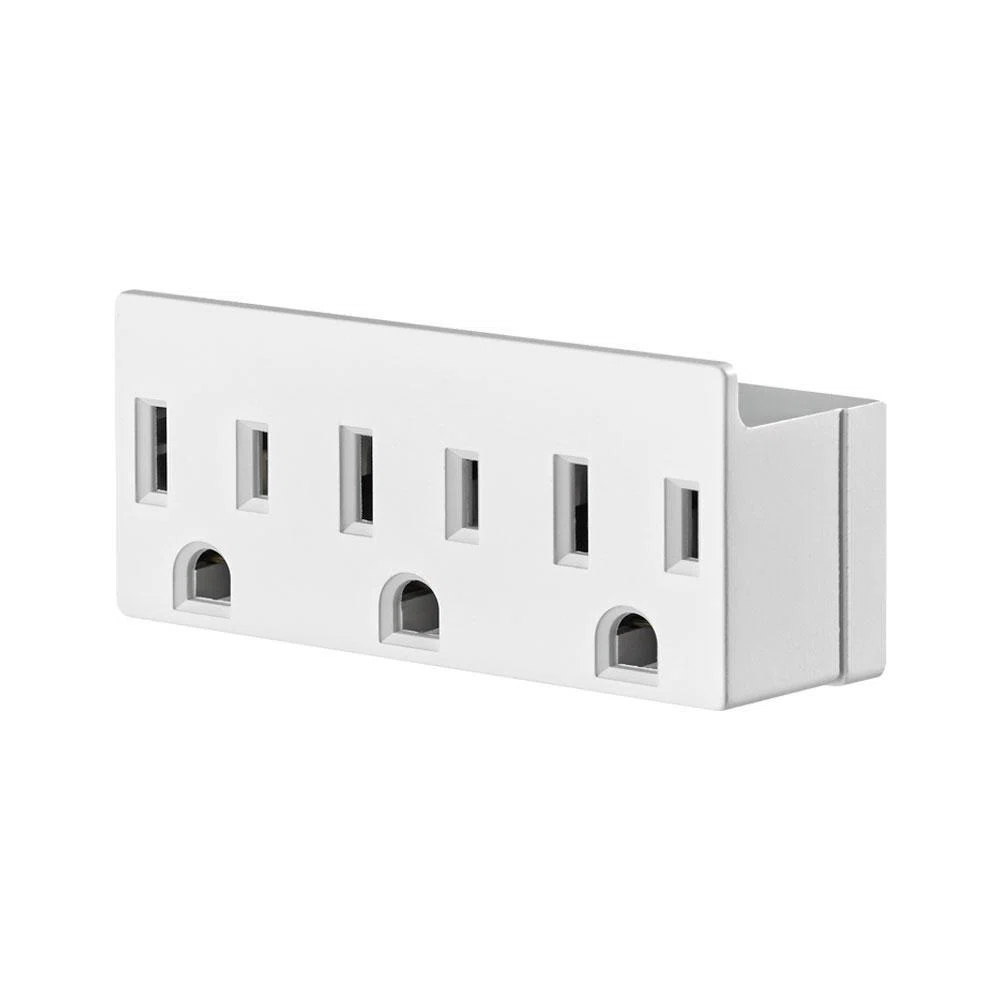 697-W Grounding Single-to-Triple Adapter, 125 V AC, 15 A