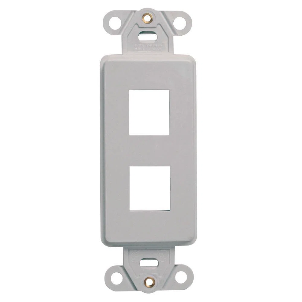 41642-GY Decora QuickPort Multimedia Insert, 2 Ports, Fastened Mount, Gray