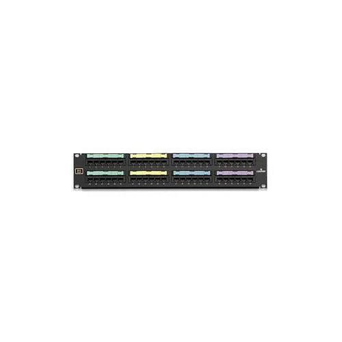 49012-J48 2-RU Voice Grade Patch Panel, 48 Ports, CAT 3, Plastic/Steel
