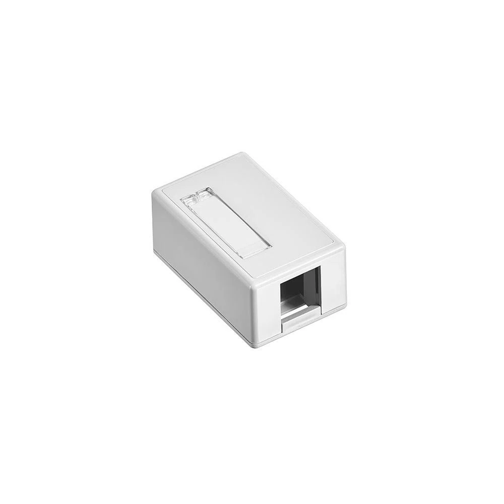 41089-1WP QuickPort 1-Port Outlet Box, Snap-In Module, For Use With Individual QuickPort Snap-In Connector Module, Surface Mount, Plastic