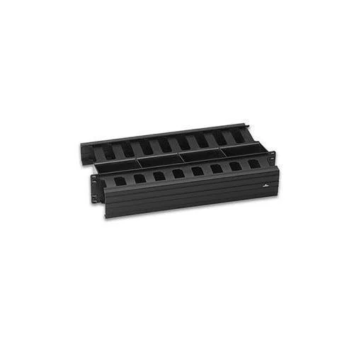 492RU-HFR Versi-Duct 2RU Front/Rear Slotted Duct Horizontal Cable Management With Concealing Cover, 103 in W, PVC, Black