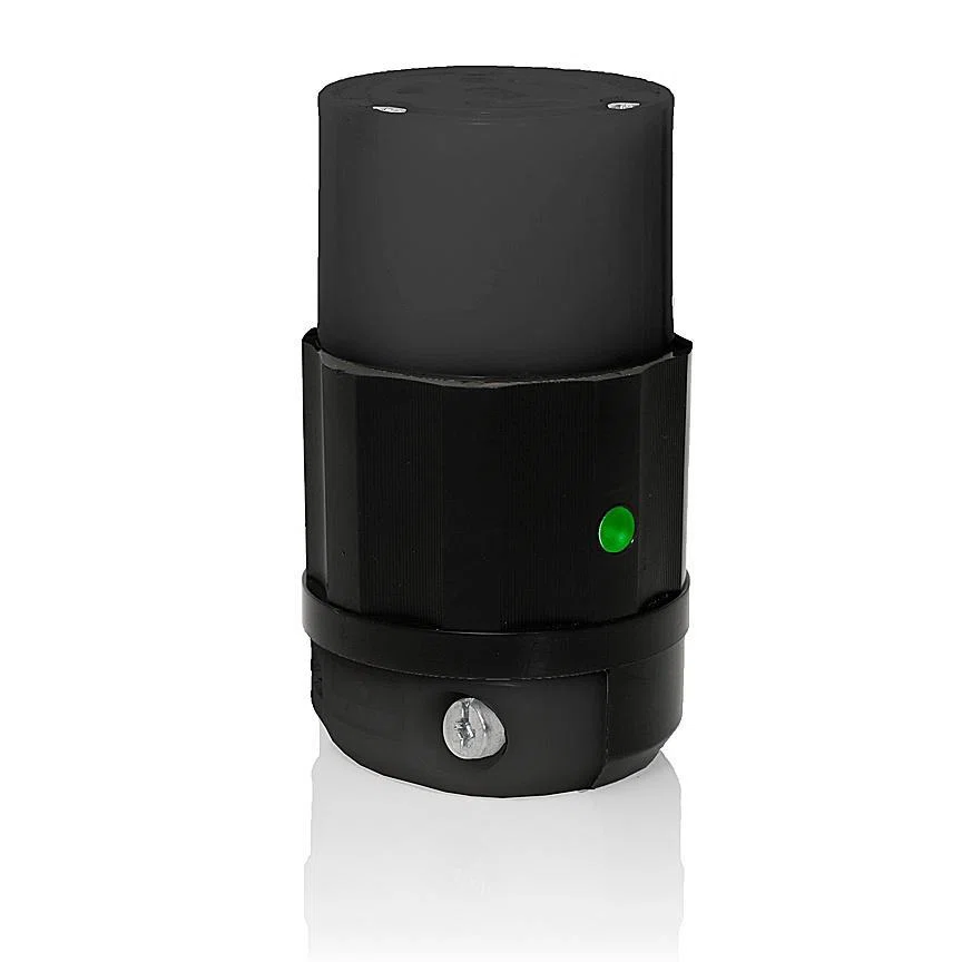 2613-PLB 1-Phase Grounding Cable Mount Locking Connector, 125 V AC, 30 A, 2 Poles, 3 Wires, Black
