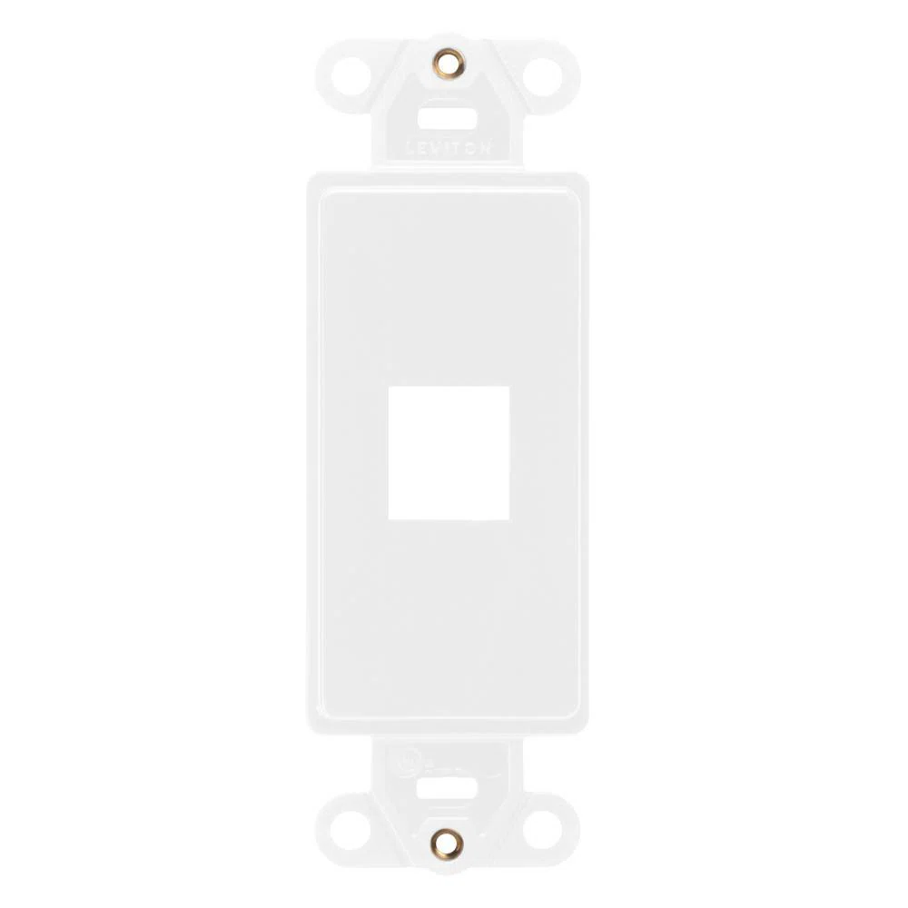 41641-W Decora QuickPort Multimedia Insert, 1 Port, Fastened Mount, White