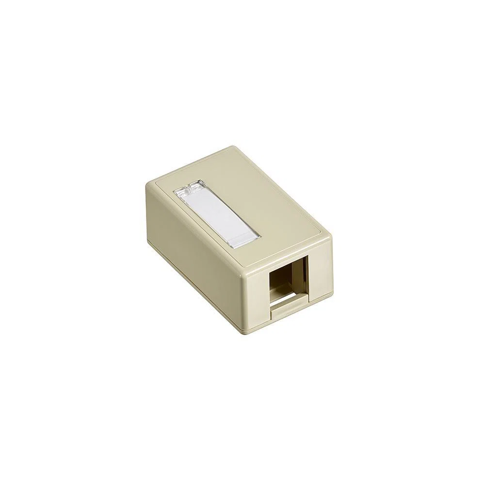 41089-1IP QuickPort 1-Port Outlet Box, Snap-In Module, For Use With Individual QuickPort Snap-In Connector Module, Surface Mount, Plastic