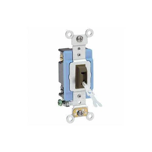 1204-2L Self-Grounding Tamper Resistant AC Quiet Toggle Switch, 120/277 V AC, 15 A, 1/2, 2 hp Power Rating