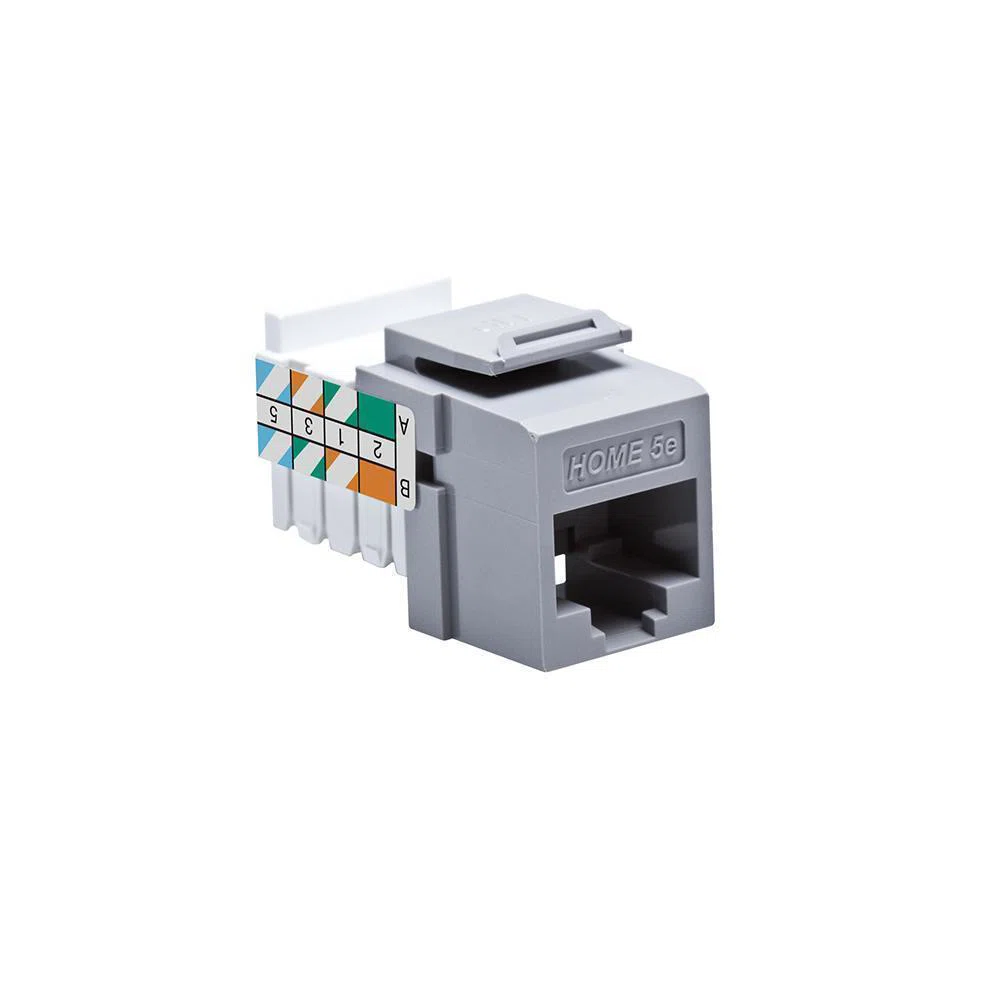 5EHOM-RG5 IDC Snap-In Connector, Cat 5e Module, Flush Mount, 1 Port, Plastic, Gray