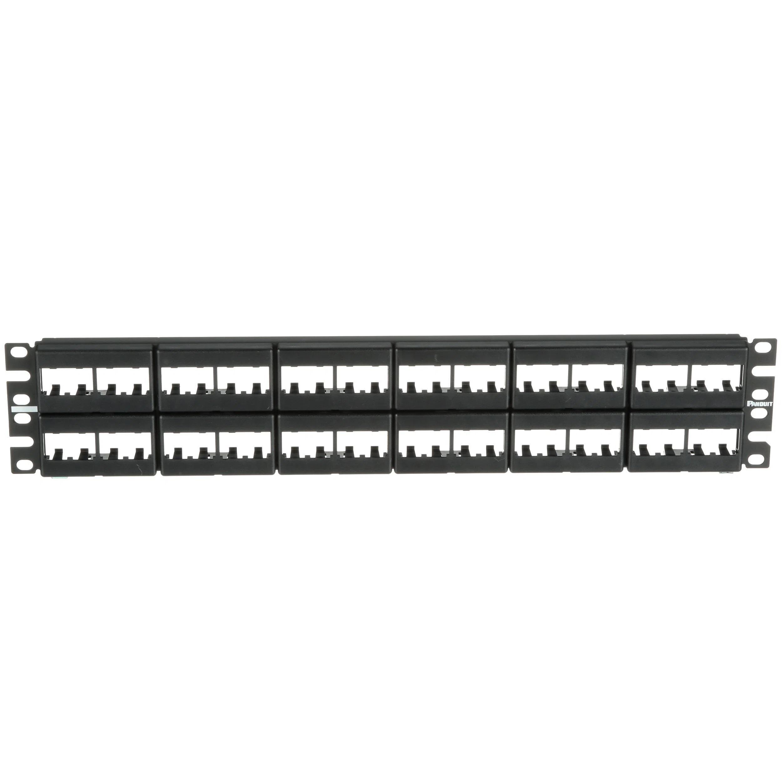 CPP48WBLY Mini-Com PanNet 2RU Flat Unloaded Unshielded Front Access Modular Patch Panel, 48 Ports, Cold Rolled Steel